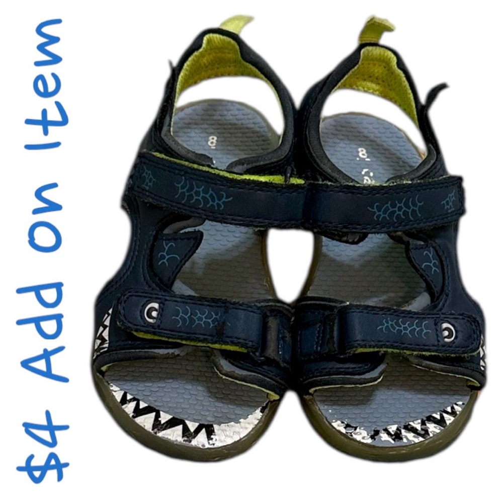 Carter's Toddler Boy Strap Open Toe Shark Theme Sandals Size 8
